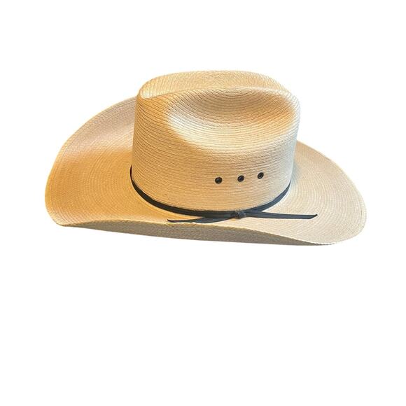 Larry Mahan's Straw Cowboy Hat, Natural, Size 7 1/4 (58) - Picture 3 of 8